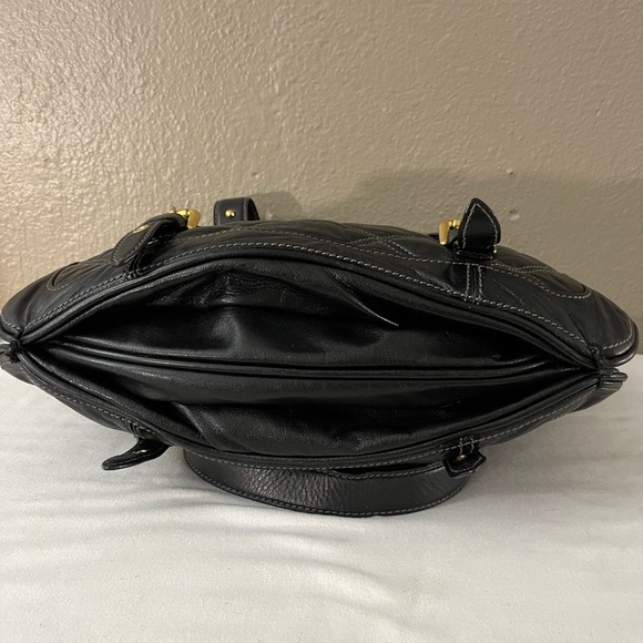 Marc Jacobs Quilted Leather Satchel Tote Black Gold Hardware Made in Italy - Picture 7 of 17